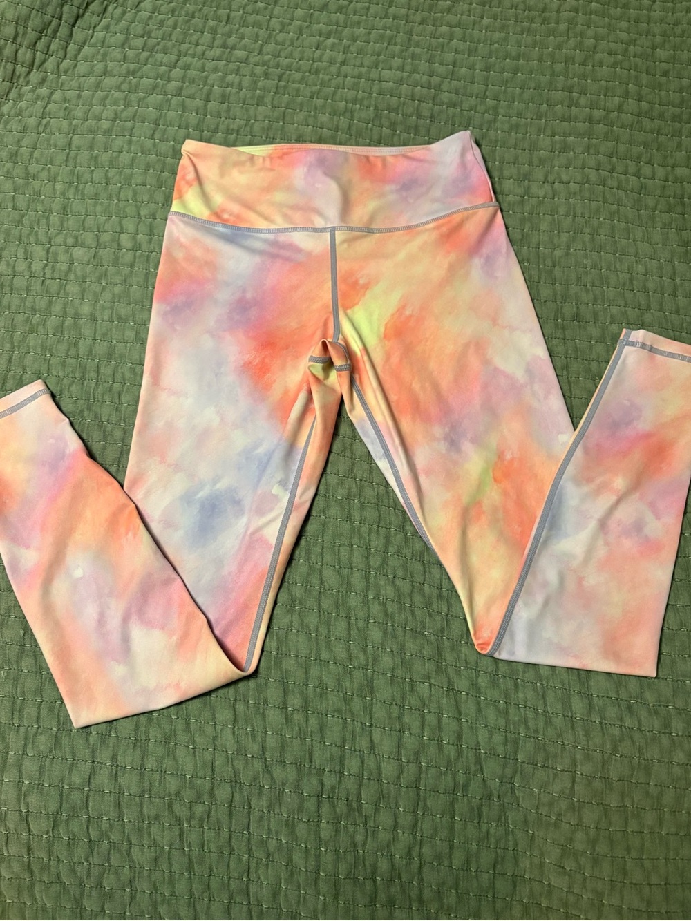 ZYIA Pastel Tie-Dye  Leggings in Pink, Orange, Yellow & Blue